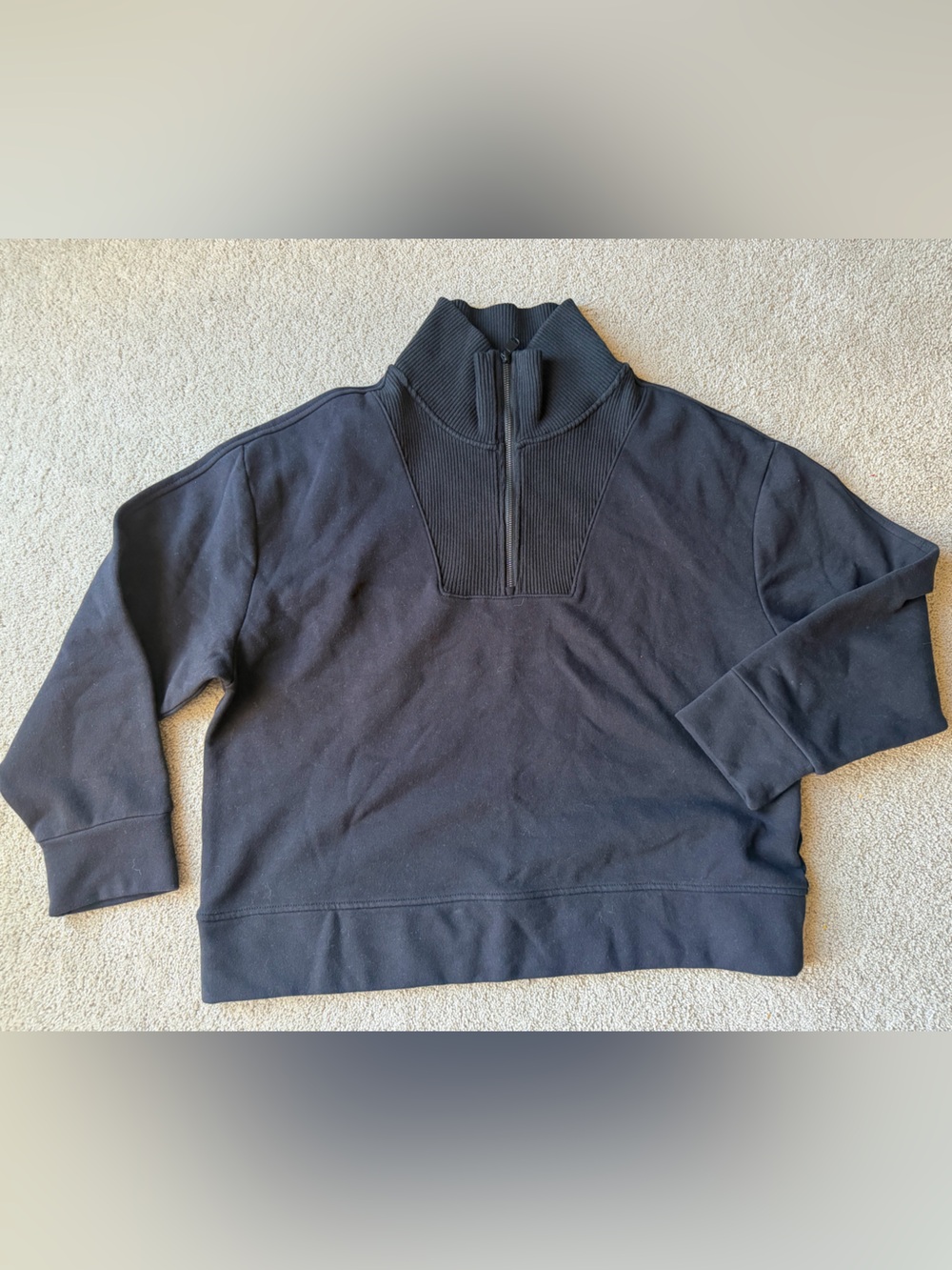 Athleta Black Pullover Hoodie with Tag Detail